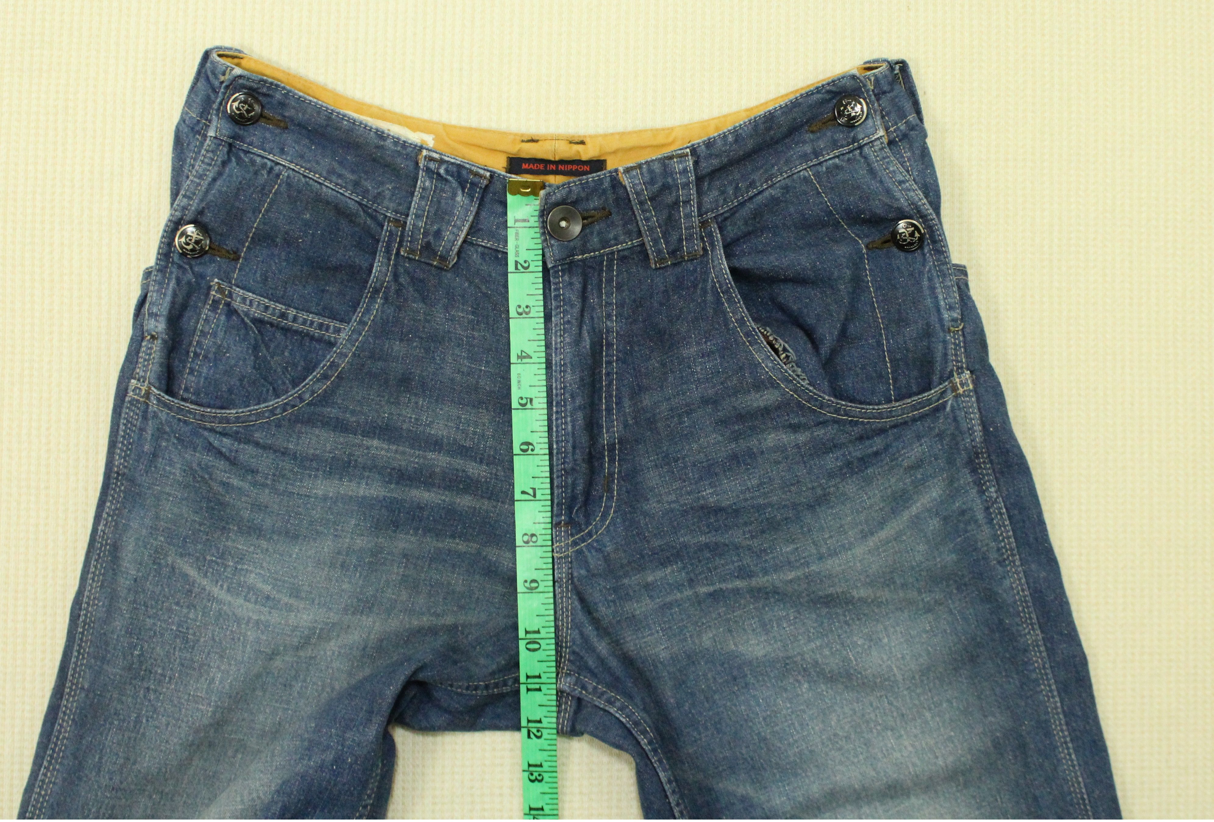 Japanese Brand SURPLUS Denim Utility Side Button Blue Way Navy Army Size US 30 / EU 46 - 25 Thumbnail