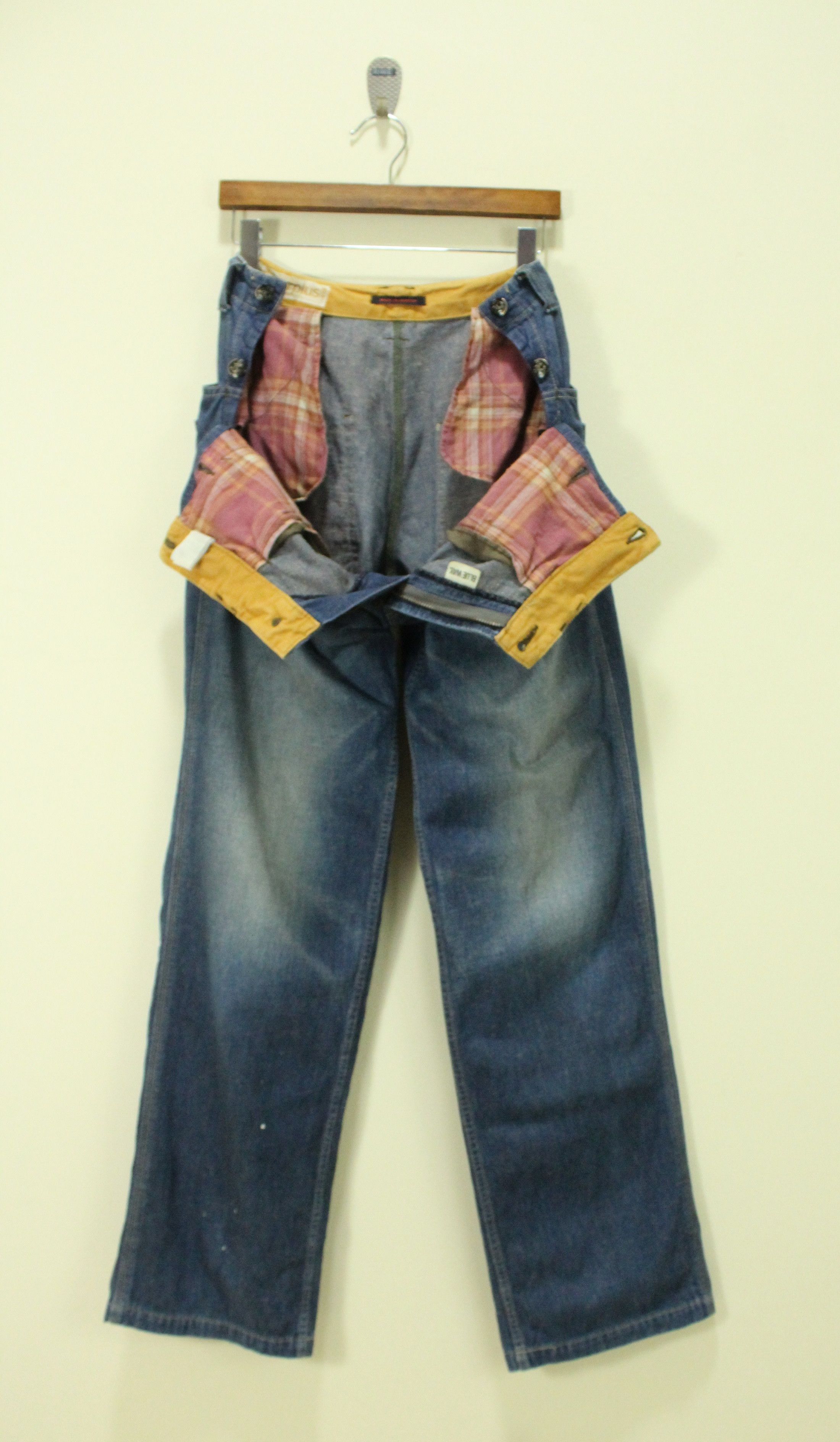 Japanese Brand SURPLUS Denim Utility Side Button Blue Way Navy Army Size US 30 / EU 46 - 1 Thumbnail