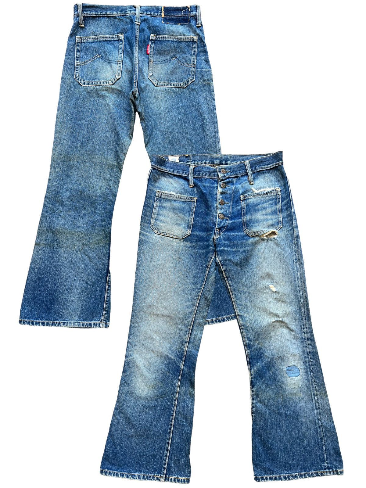 image of Beauty Beast Cone Deestone Denim Flare Boot Cut Bush Pants Denim 30X29 in Blue, Women's