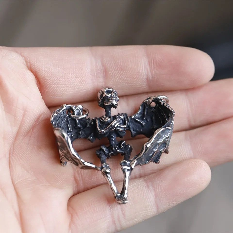 Jewelry Gothic Skull Wing Pendant Necklaces Size ONE SIZE - 4 Thumbnail