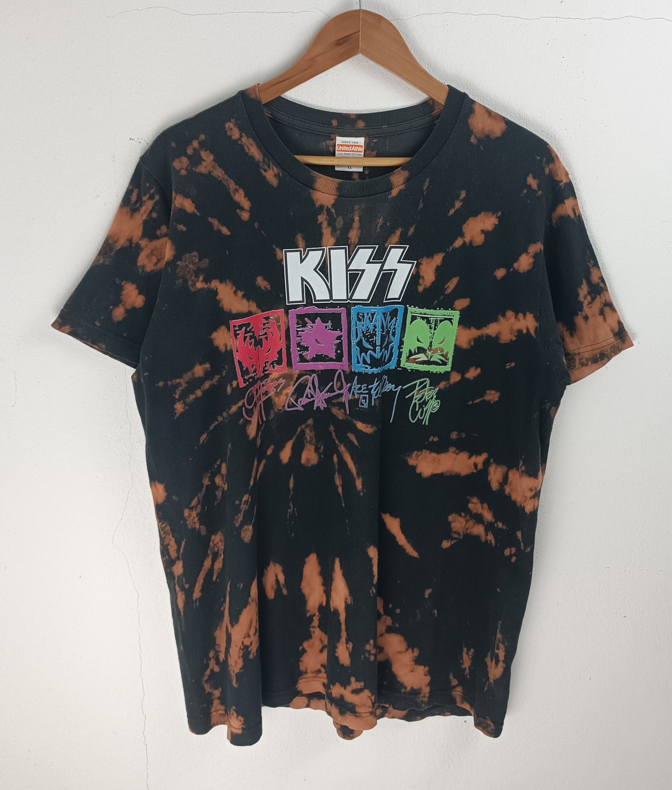 Band Tees VINTAGE KISS SIGNATURE ACID WASH (aerosmith motley crue) Size US L / EU 52-54 / 3 - 3 Thumbnail