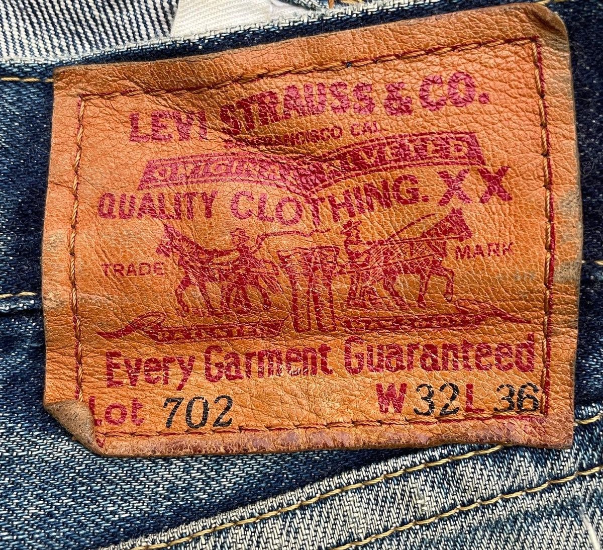 Levi's Vintage Levi’s 98 702XX E 1937 Selvedge Aging Distressed Size US 32 / EU 48 - 6 Thumbnail