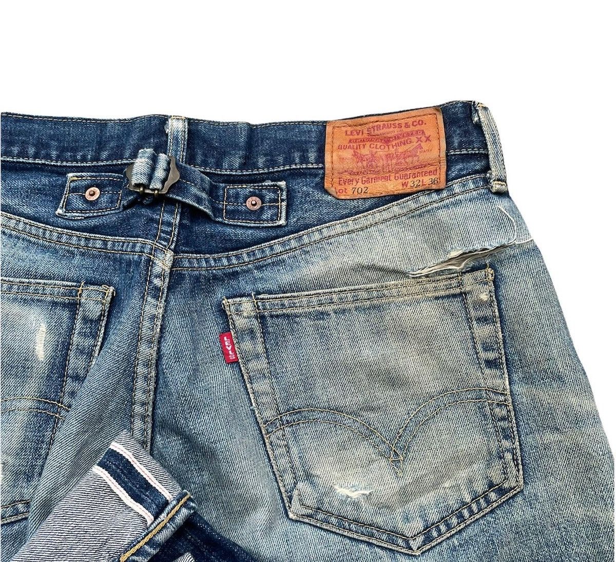 Levi's Vintage Levi’s 98 702XX E 1937 Selvedge Aging Distressed Size US 32 / EU 48 - 5 Thumbnail