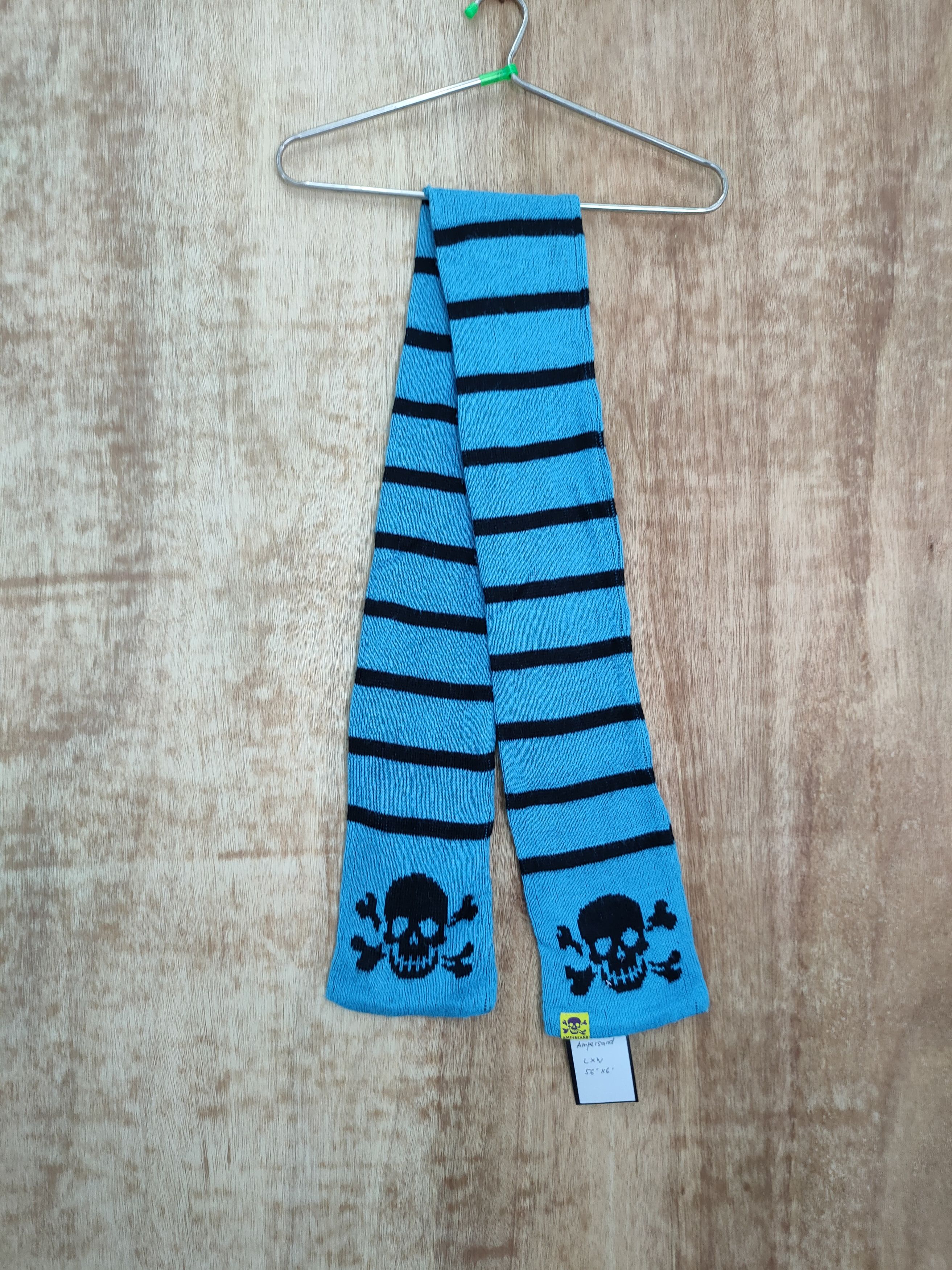 Japanese Brand Ampersand stripe blue skull japan muffler scarves #m30 Size ONE SIZE - 1 Thumbnail