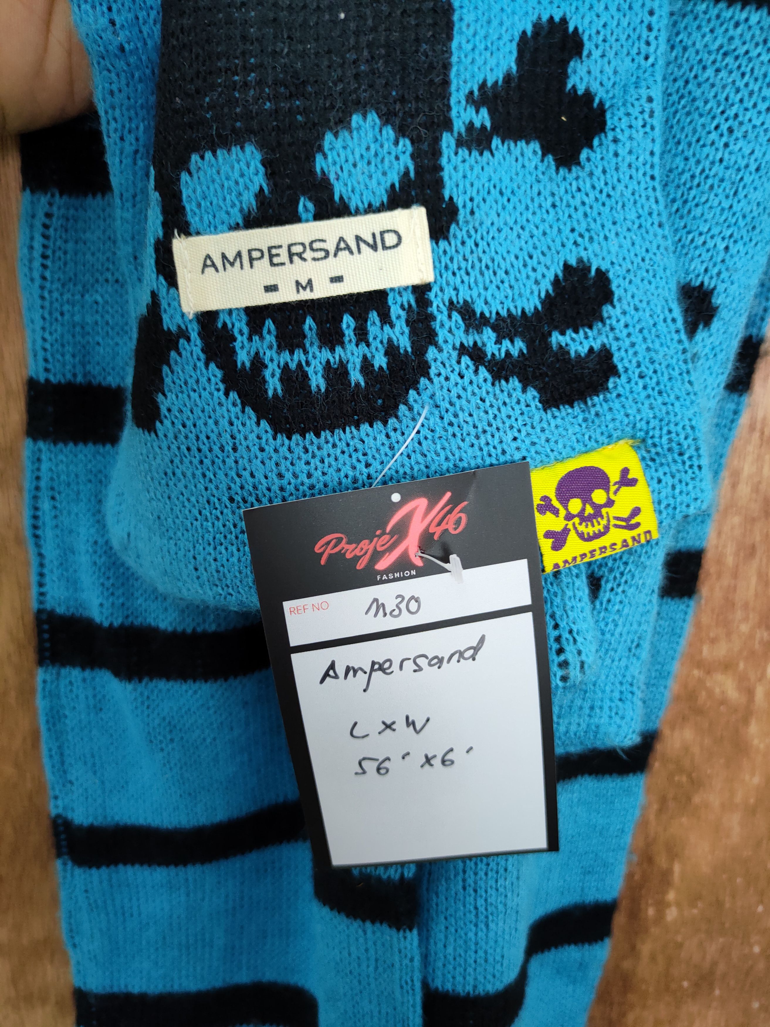 Japanese Brand Ampersand stripe blue skull japan muffler scarves #m30 Size ONE SIZE - 6 Thumbnail