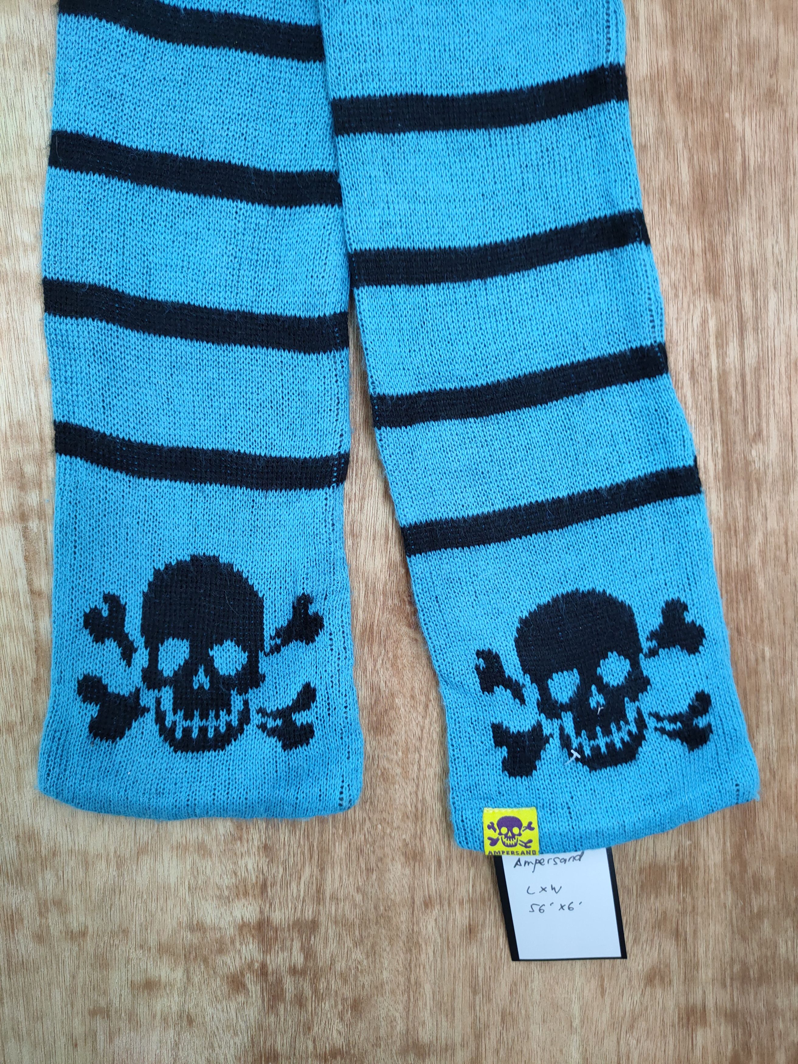 Japanese Brand Ampersand stripe blue skull japan muffler scarves #m30 Size ONE SIZE - 2 Thumbnail
