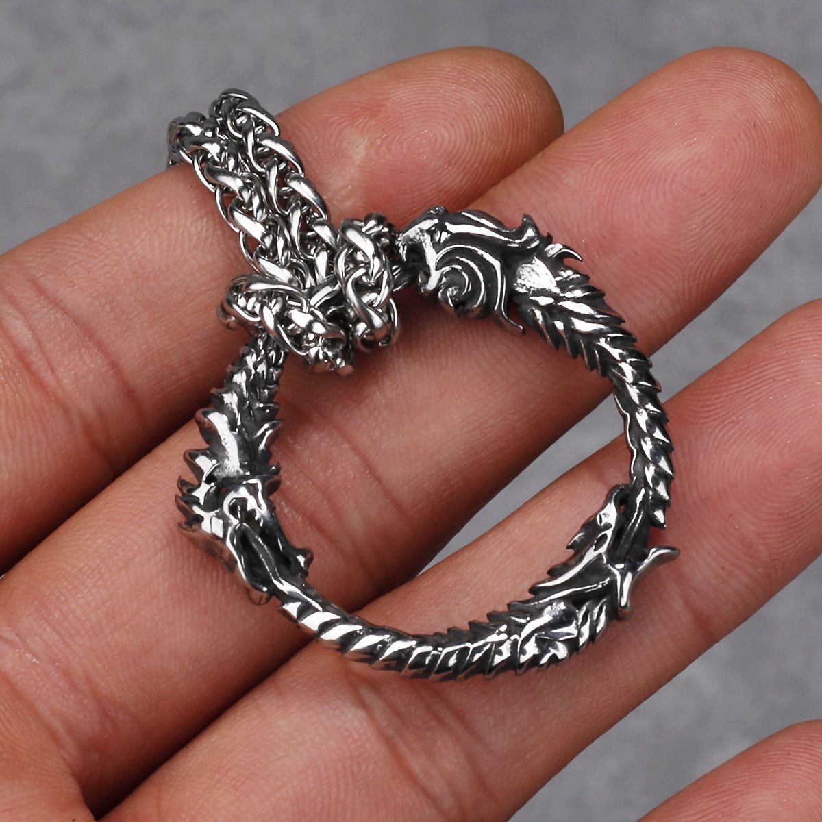 Jewelry Self Devourer Three Headed Dragon Necklace Size ONE SIZE - 5 Thumbnail