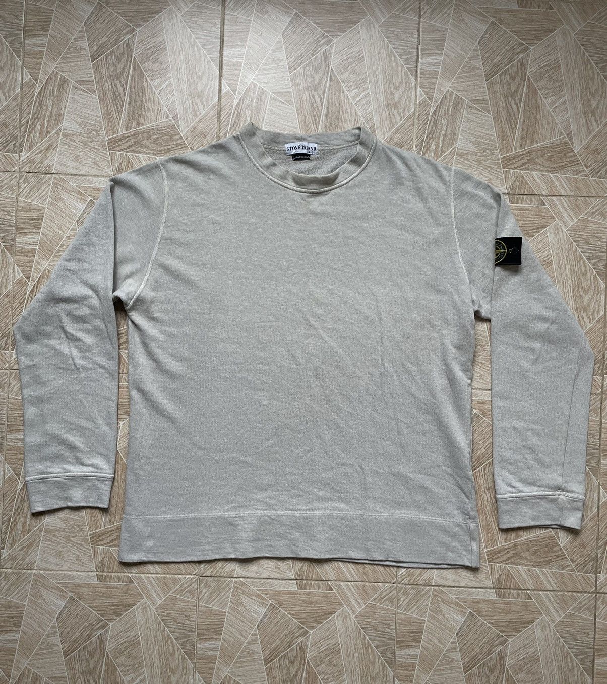 image of Italian Designers x Stone Island Vintage Stone Island Made In Italy Ss2002 Grey Sweatshirt (Size XL