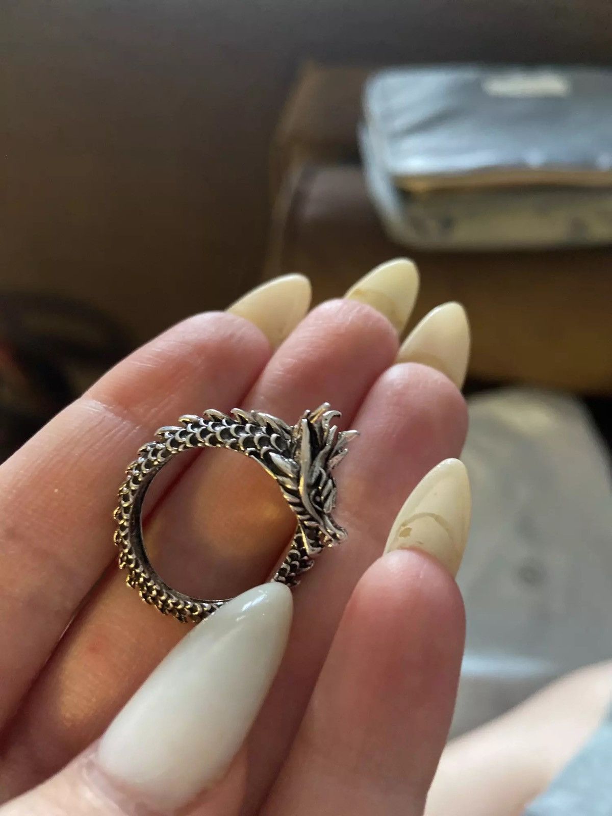 Jewelry × Vintage Vintage Fashion Gothic Punk Ancient Dragon Opening Ring Size ONE SIZE - 4 Thumbnail