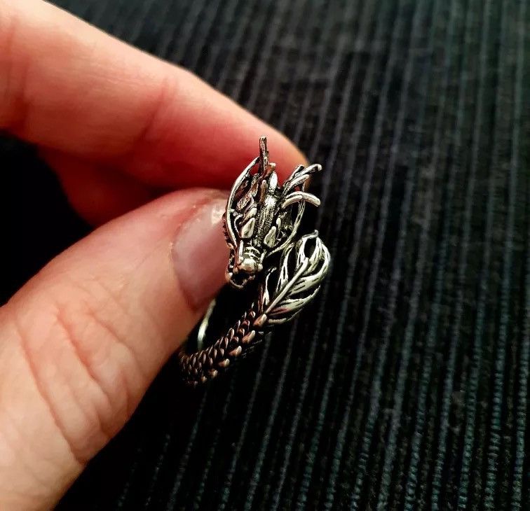Jewelry × Vintage Vintage Fashion Gothic Punk Ancient Dragon Opening Ring Size ONE SIZE - 2 Thumbnail