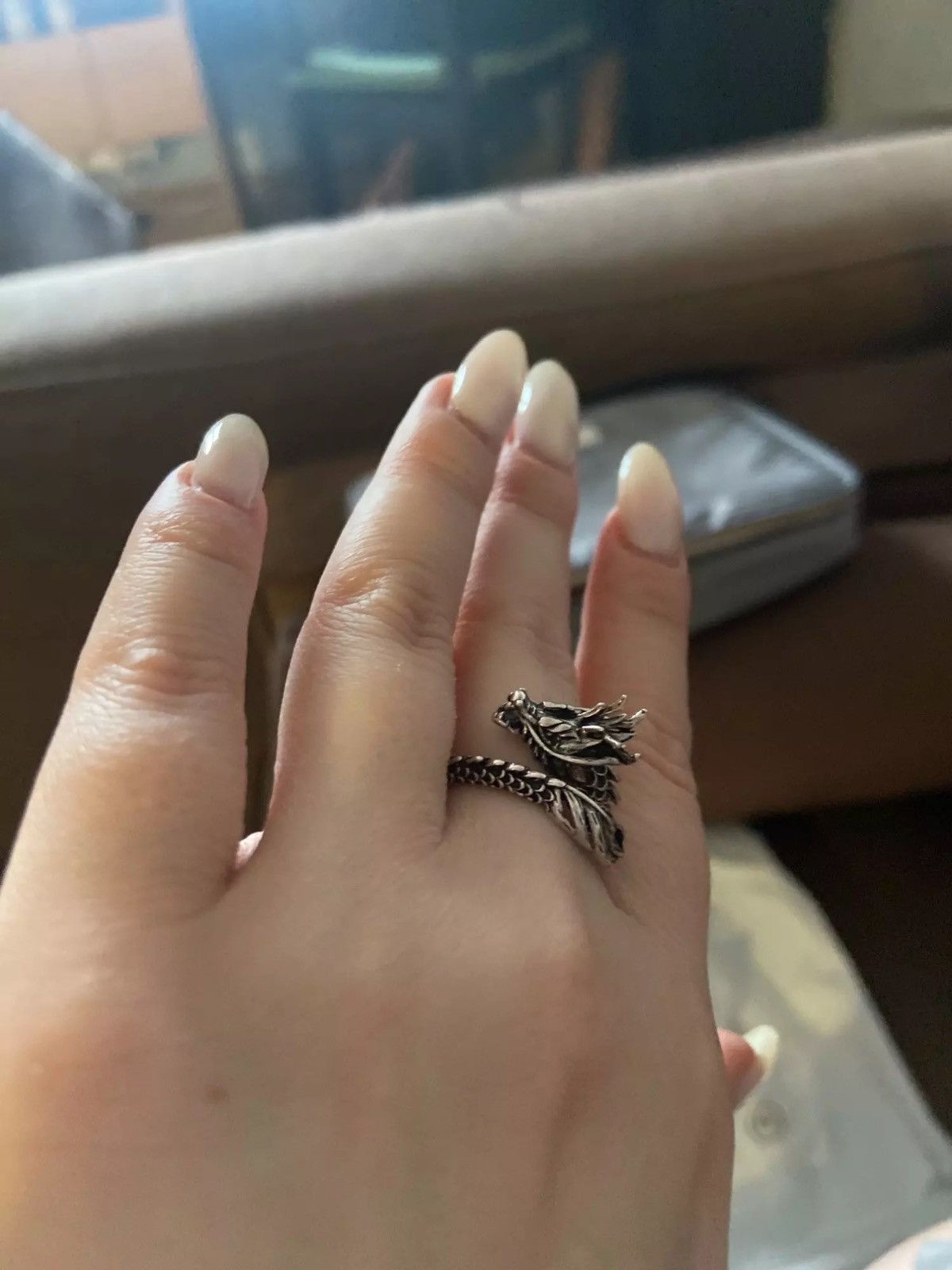 Jewelry × Vintage Vintage Fashion Gothic Punk Ancient Dragon Opening Ring Size ONE SIZE - 3 Thumbnail