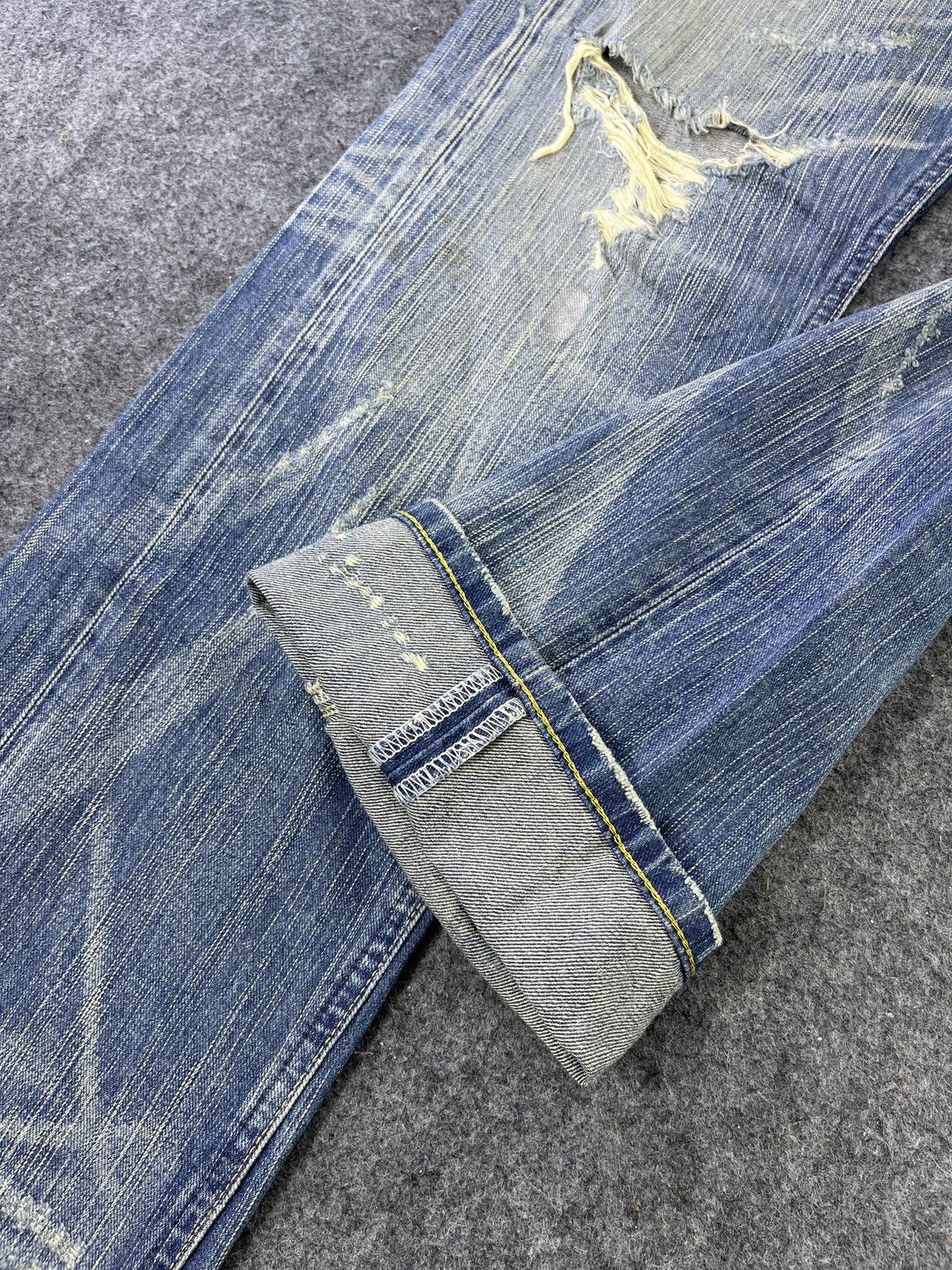 Edwin Edwin 503 Blue Trip Jeans Distressed Denim - J863 Size US 34 / EU 50 - 15 Thumbnail