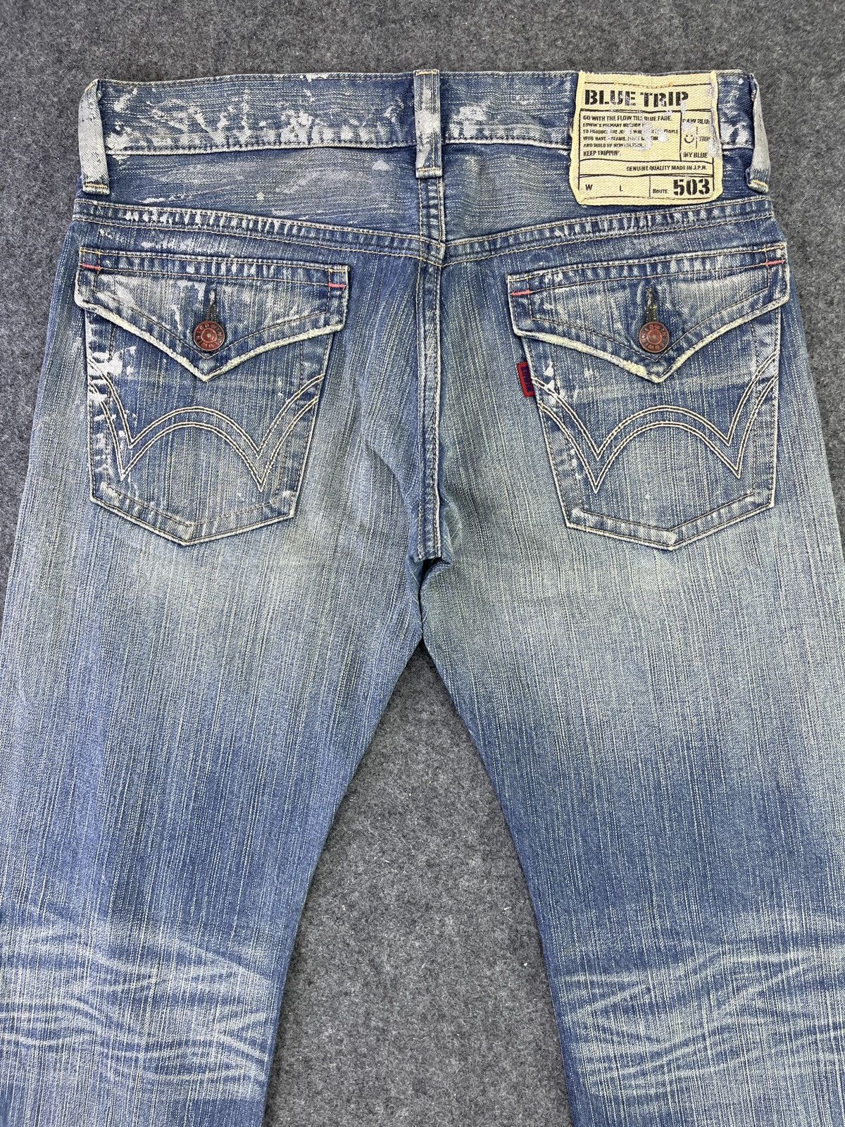 Edwin Edwin 503 Blue Trip Jeans Distressed Denim - J863 Size US 34 / EU 50 - 5 Thumbnail