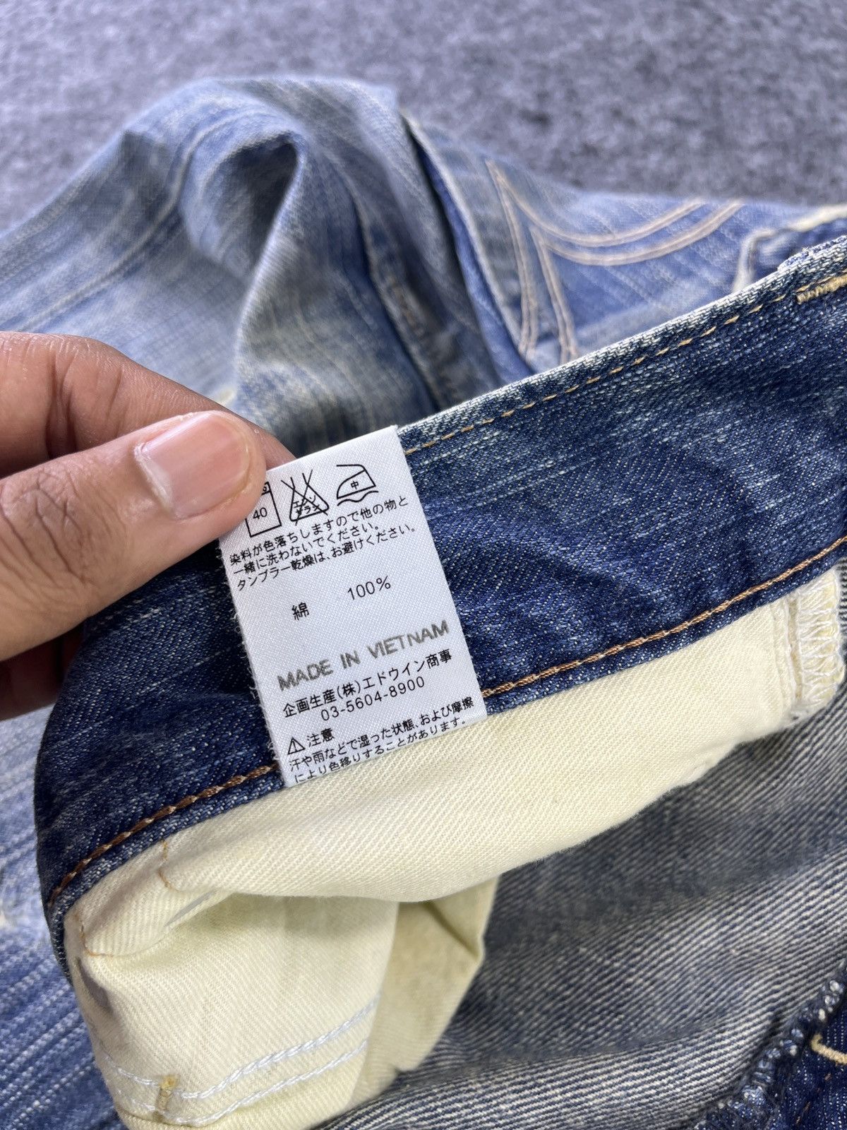 Edwin Edwin 503 Blue Trip Jeans Distressed Denim - J863 Size US 34 / EU 50 - 10 Thumbnail