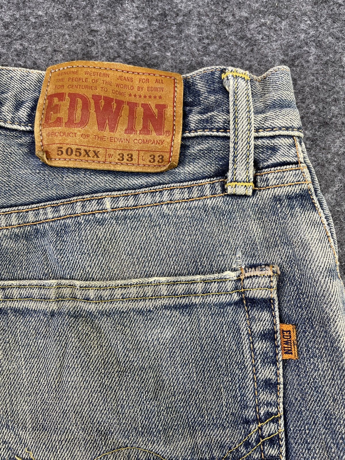 Edwin Edwin 505 XX Jeans Selvedge Distressed Denim J811 Size US 33 - 12 Thumbnail