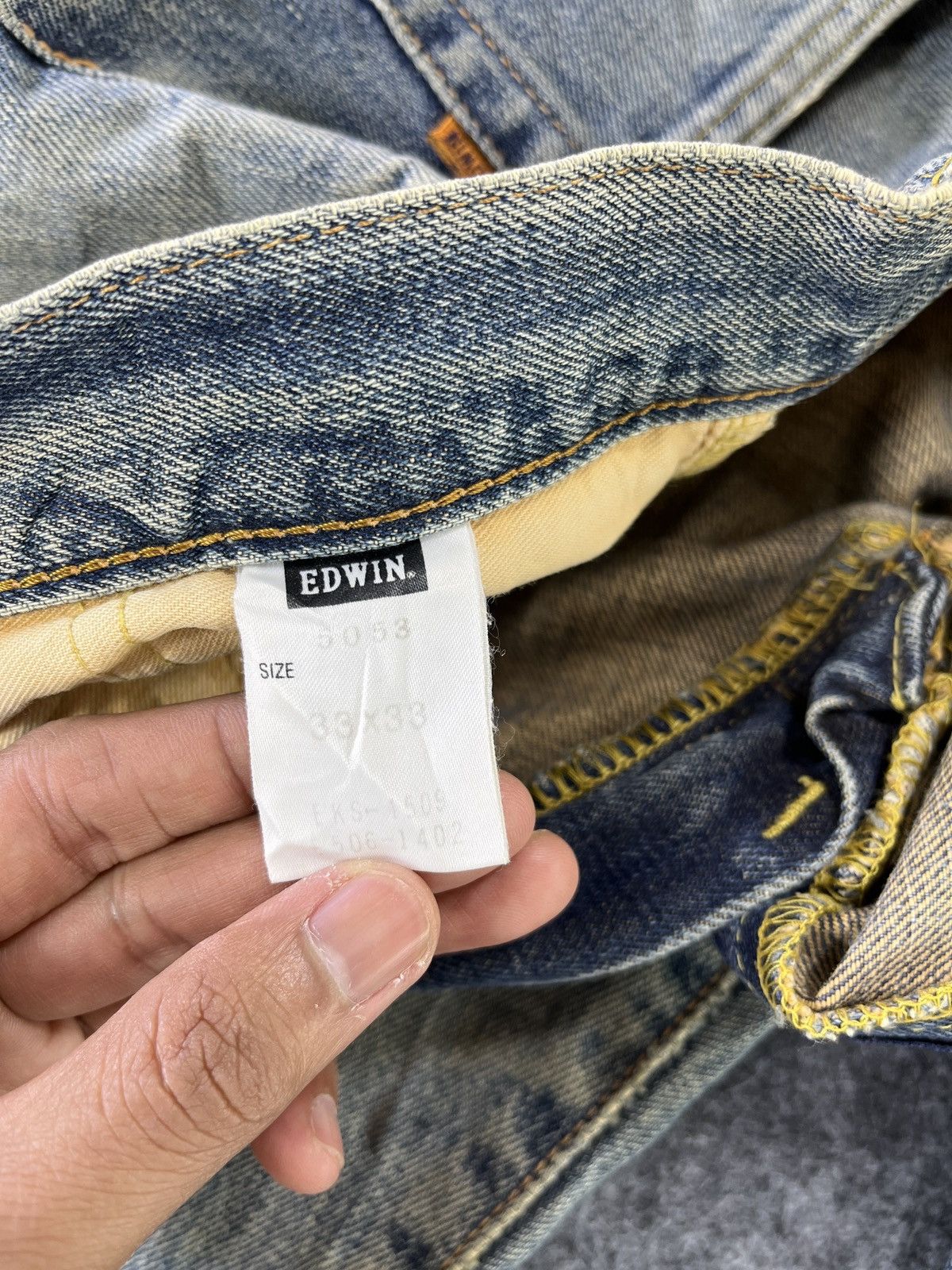 Edwin Edwin 505 XX Jeans Selvedge Distressed Denim J811 Size US 33 - 7 Thumbnail