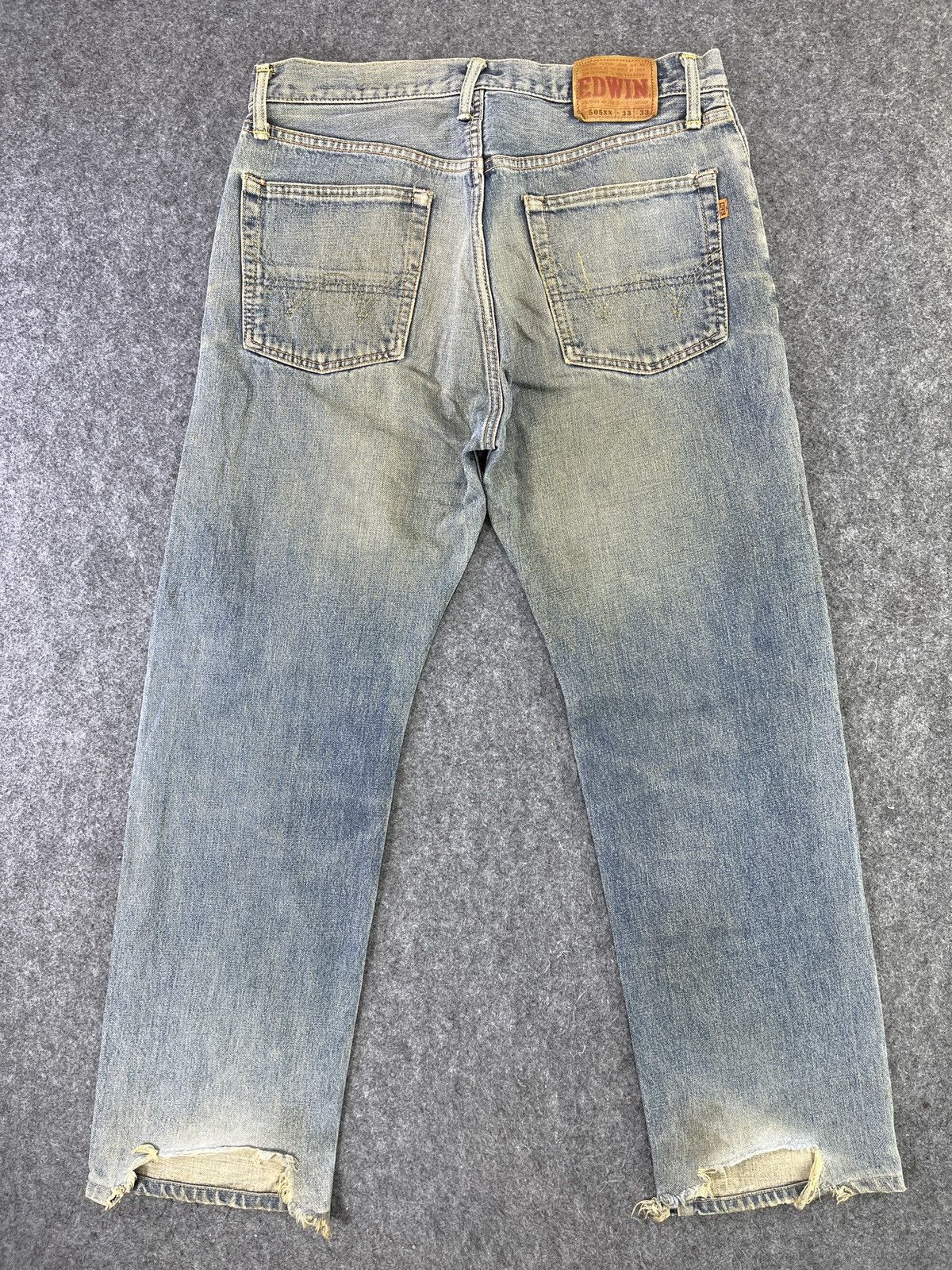 Edwin Edwin 505 XX Jeans Selvedge Distressed Denim J811 Size US 33 - 2 Thumbnail