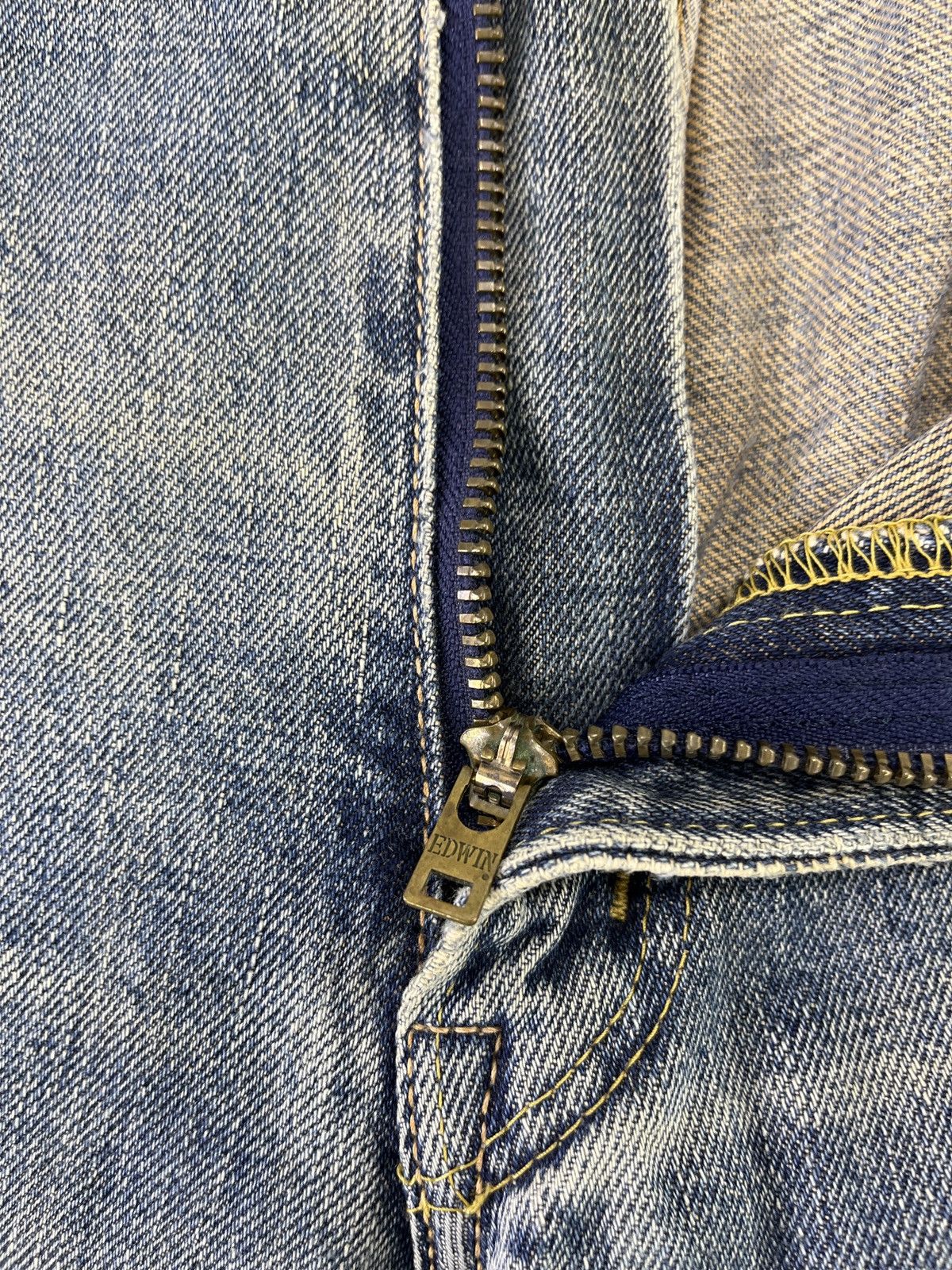Edwin Edwin 505 XX Jeans Selvedge Distressed Denim J811 Size US 33 - 6 Thumbnail