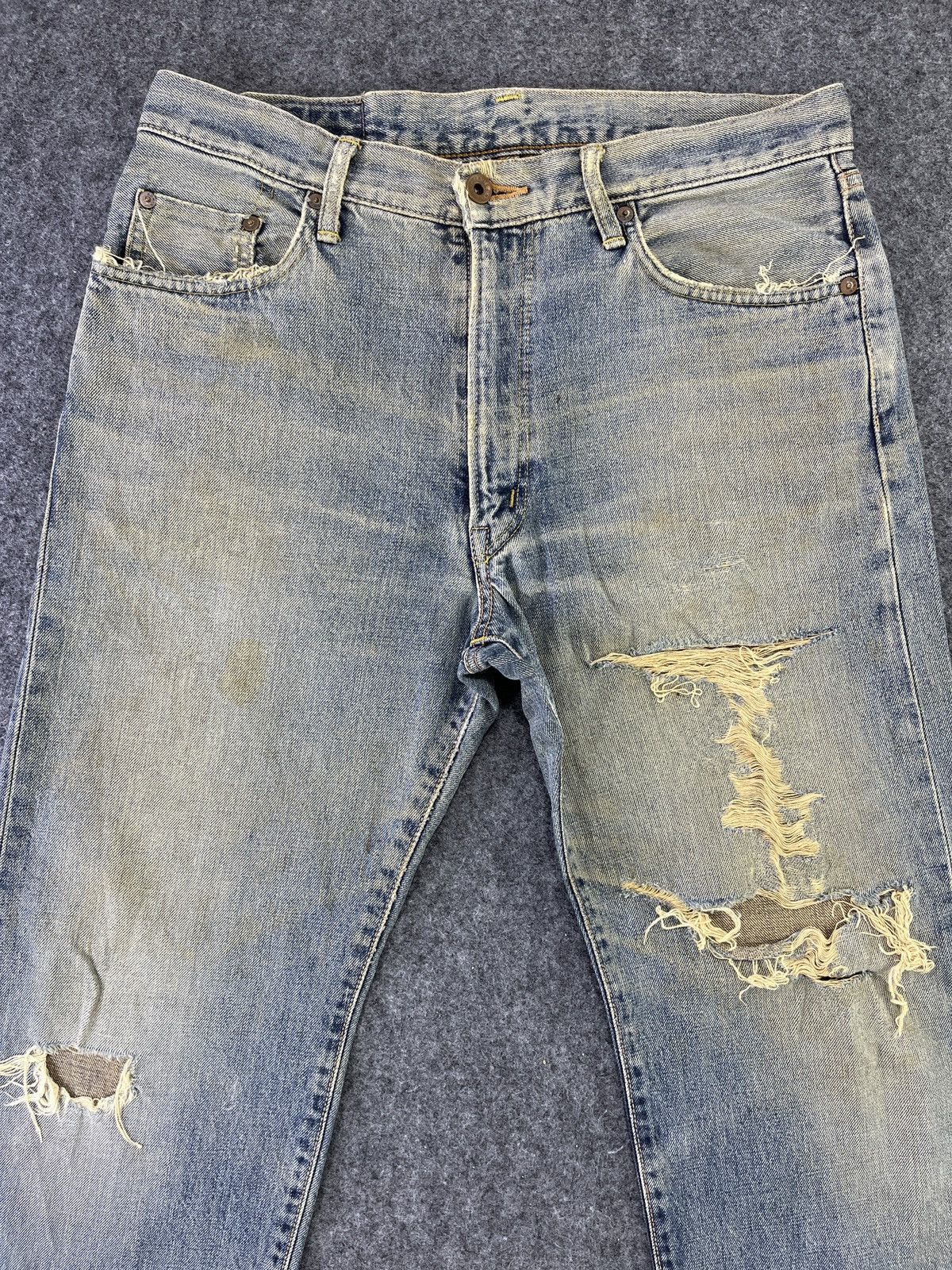 Edwin Edwin 505 XX Jeans Selvedge Distressed Denim J811 Size US 33 - 3 Thumbnail