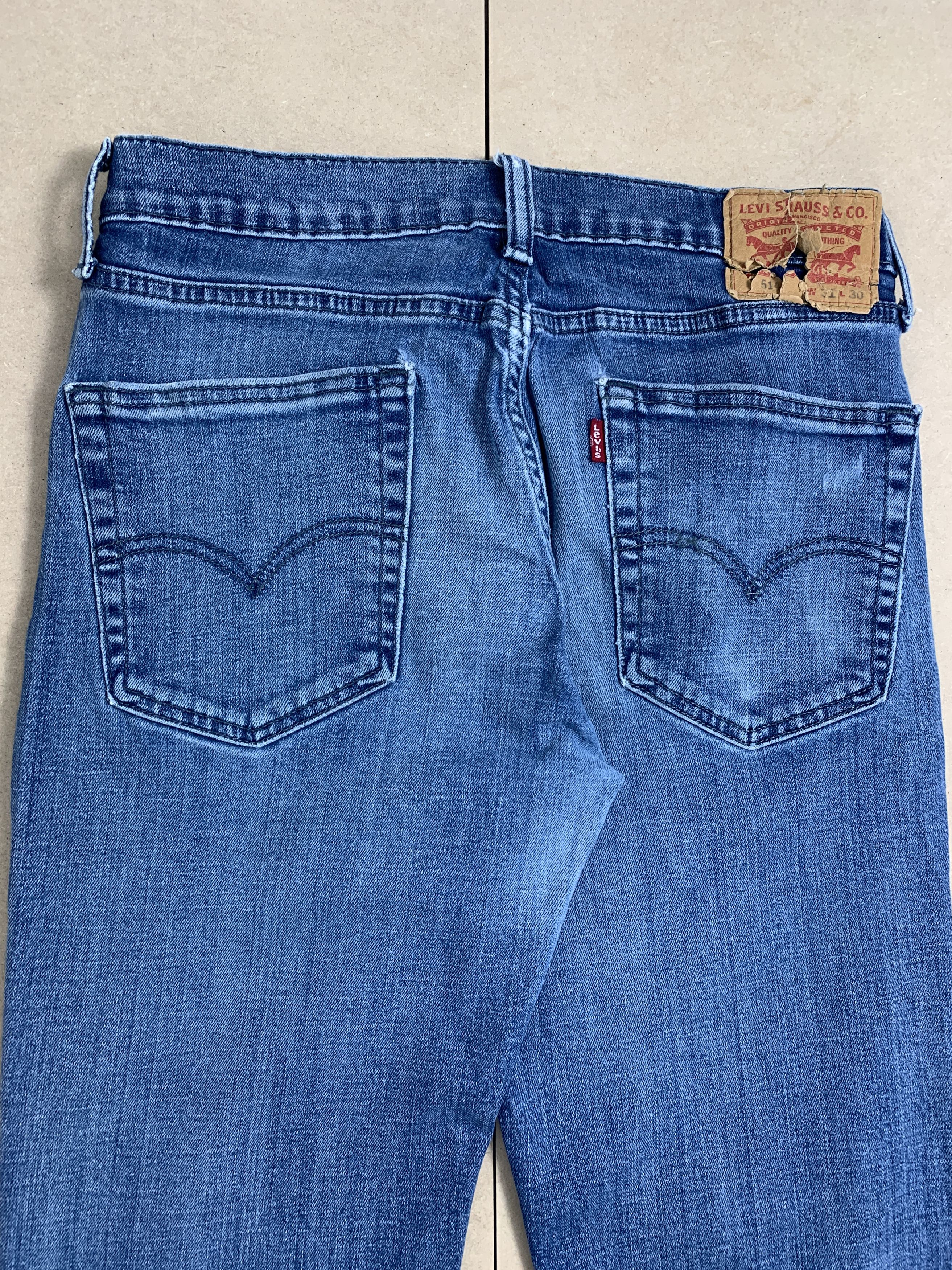 Levi's × Vintage Vintage LEVI'S 514 Distressed Faded Straight Cut Mid Wash Size US 30 / EU 46 - 5 Thumbnail