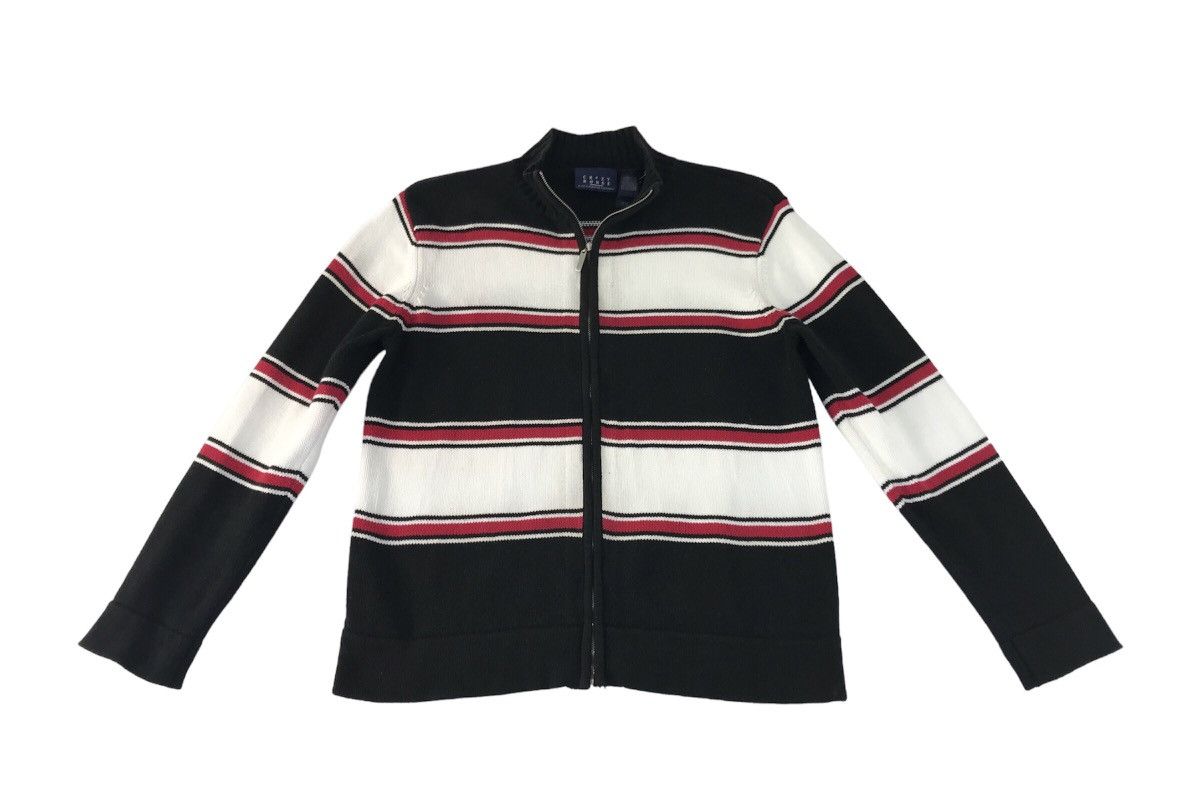 Japanese Brand × Vintage Vintage Knitwear Crazy Horse Design Stripes Zipper Size US M / EU 48-50 / 2 - 1 Thumbnail