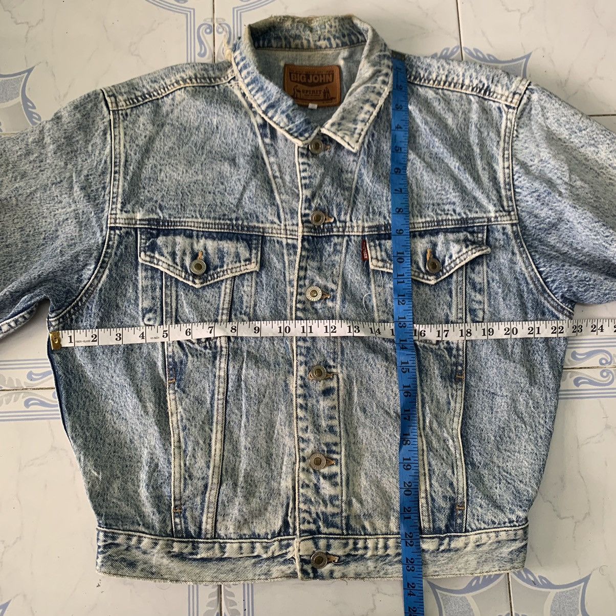 Big John Vtg Distress Big John Trucker Denim Jacket Size US S / EU 44-46 / 1 - 22 Thumbnail
