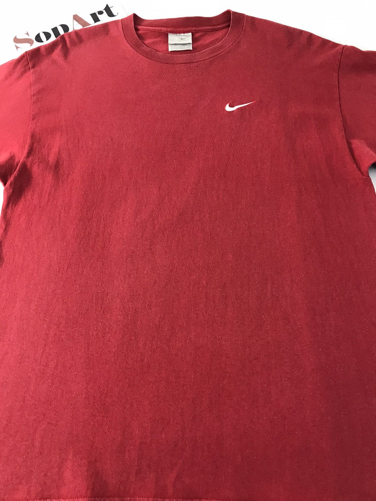 Nike Nike Red Colour Simple logo T-Shirt Size US L / EU 52-54 / 3 - 3 Thumbnail
