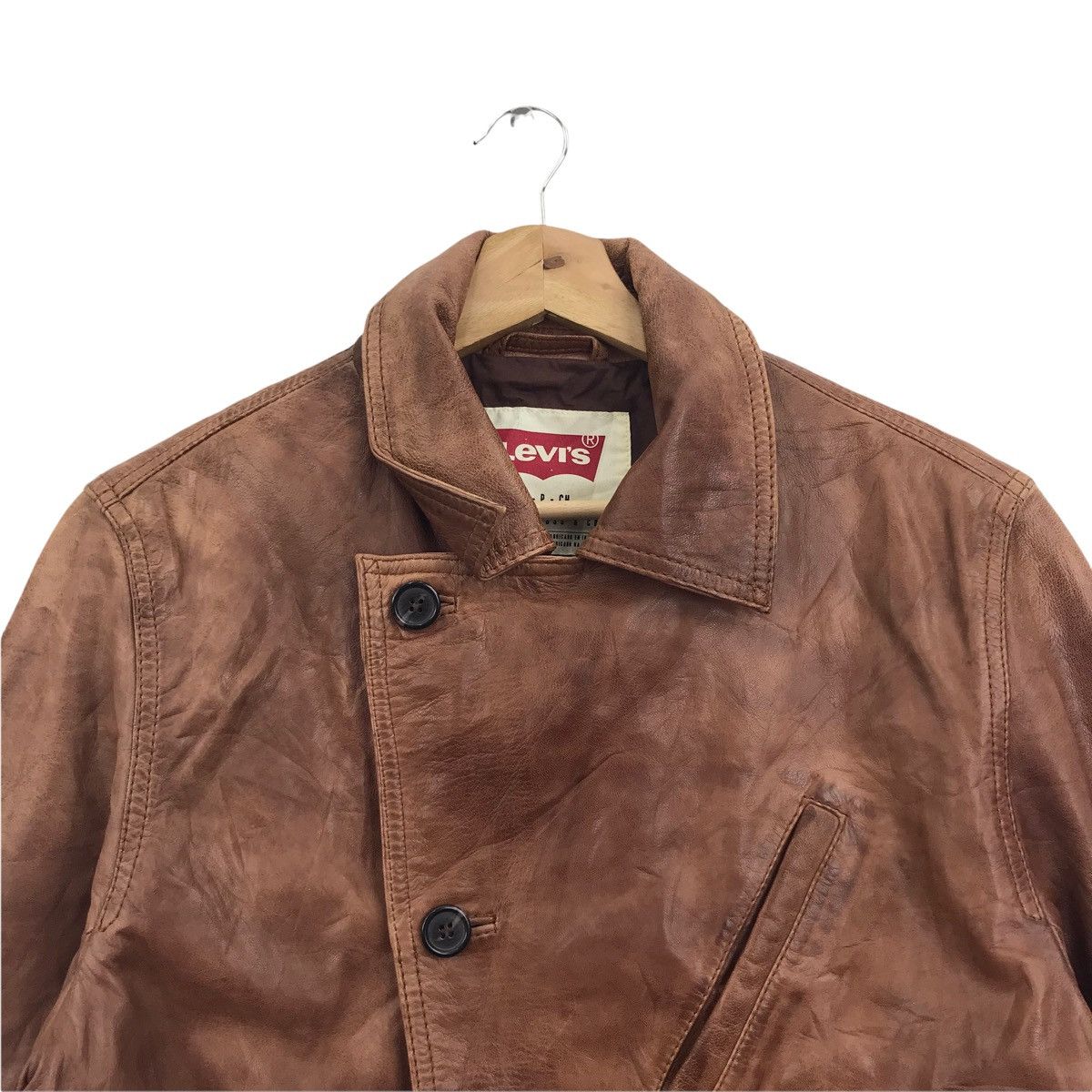Levi's LEVIS STRAUSS & Co JEANS Double Collar Motorcycle Leather Size US S / EU 44-46 / 1 - 2 Thumbnail