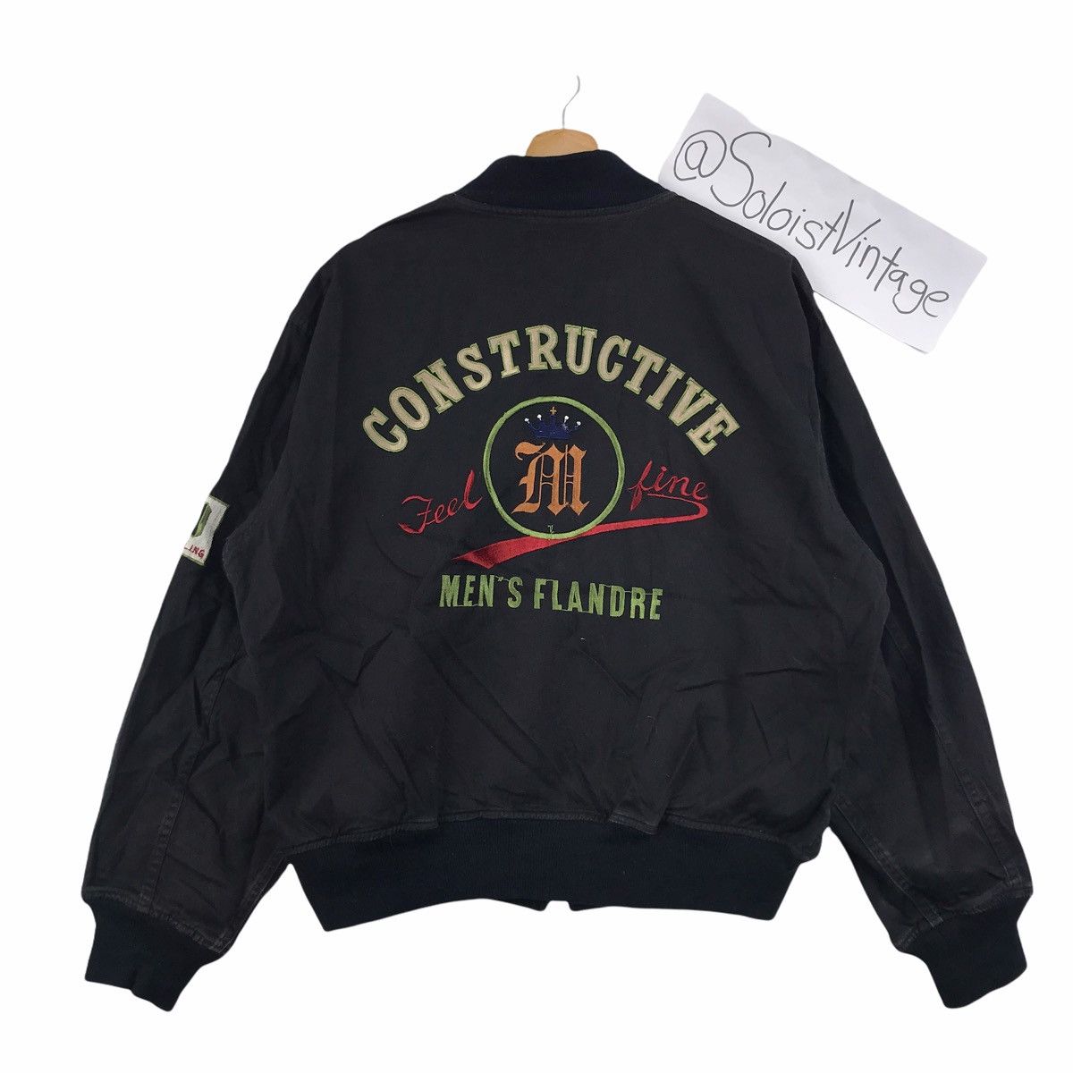 Vintage Vintage FLANDRE CONSTRUCTIVE Eugenic Men Bomber Jacket Size US M / EU 48-50 / 2 - 2 Thumbnail