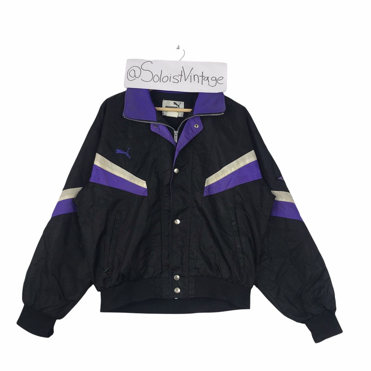 Puma Vintage PUMA Black Track Top Windbreaker Jacket Size US M / EU 48-50 / 2 - 1 Thumbnail