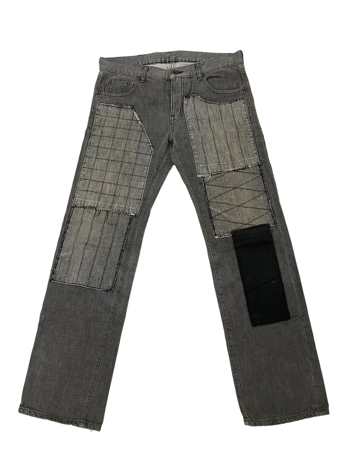 Japanese Brand Slim Jeans 2002 Neighborhood Patchwork Boro 2🟦7 Size US 34 / EU 50 - 10 Thumbnail