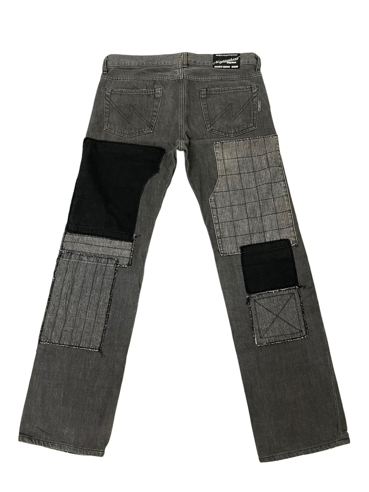 Japanese Brand Slim Jeans 2002 Neighborhood Patchwork Boro 2🟦7 Size US 34 / EU 50 - 1 Thumbnail