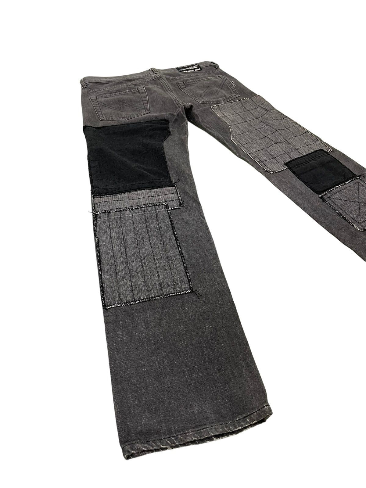 Japanese Brand Slim Jeans 2002 Neighborhood Patchwork Boro 2🟦7 Size US 34 / EU 50 - 2 Thumbnail