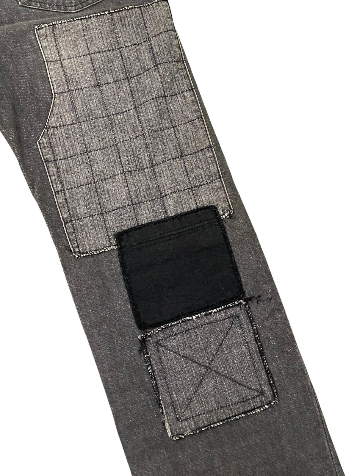 Japanese Brand Slim Jeans 2002 Neighborhood Patchwork Boro 2🟦7 Size US 34 / EU 50 - 7 Thumbnail