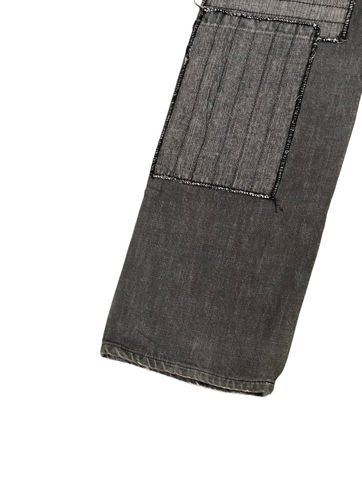 Japanese Brand Slim Jeans 2002 Neighborhood Patchwork Boro 2🟦7 Size US 34 / EU 50 - 5 Thumbnail