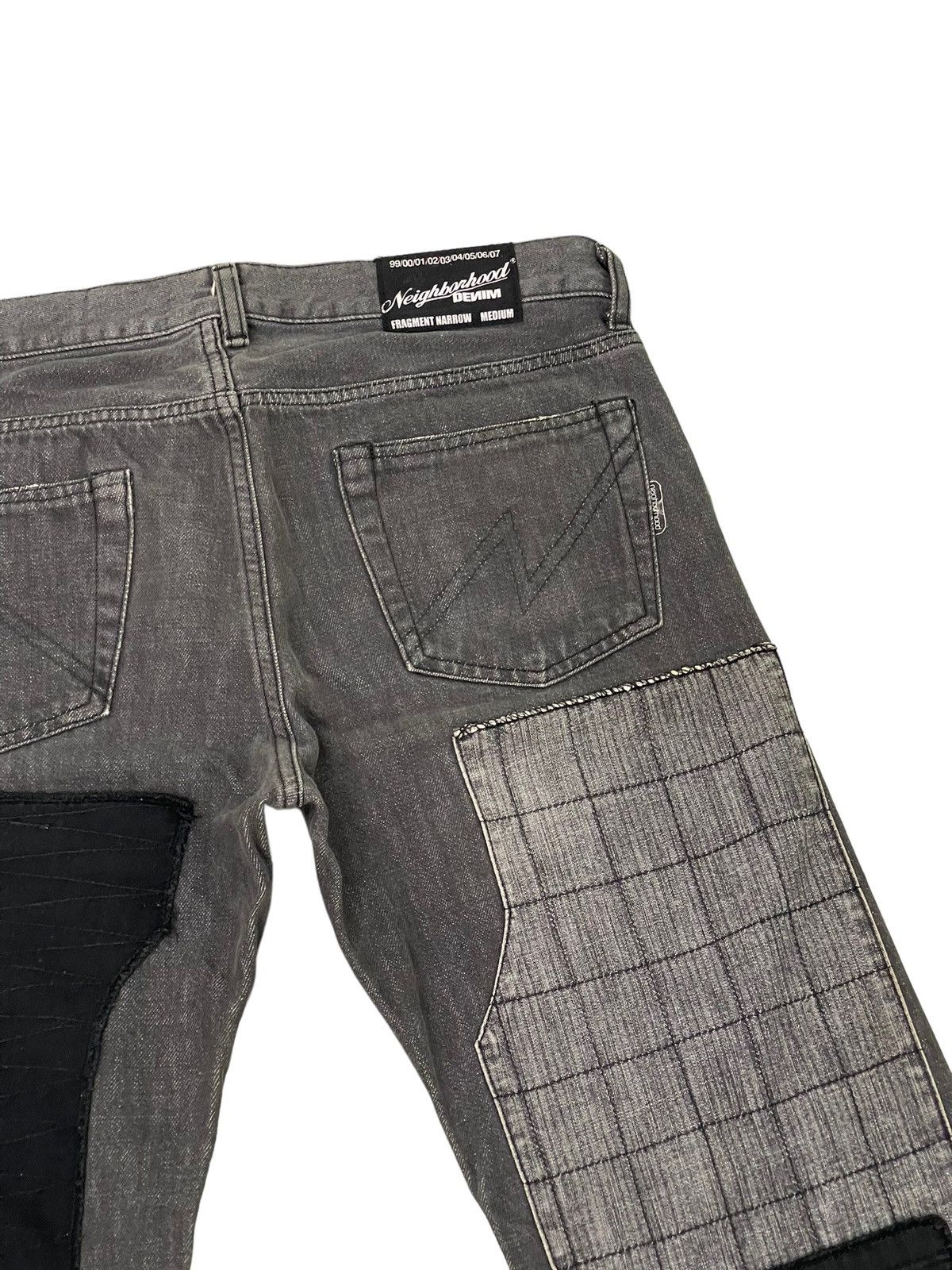 Japanese Brand Slim Jeans 2002 Neighborhood Patchwork Boro 2🟦7 Size US 34 / EU 50 - 9 Thumbnail