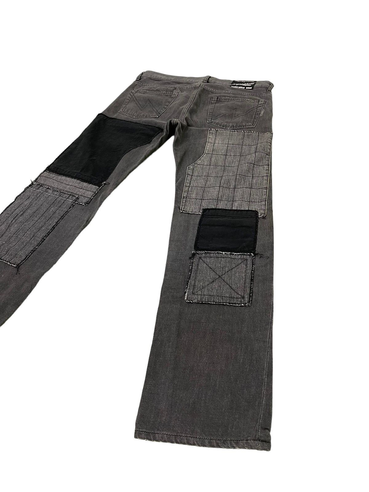 Japanese Brand Slim Jeans 2002 Neighborhood Patchwork Boro 2🟦7 Size US 34 / EU 50 - 3 Thumbnail