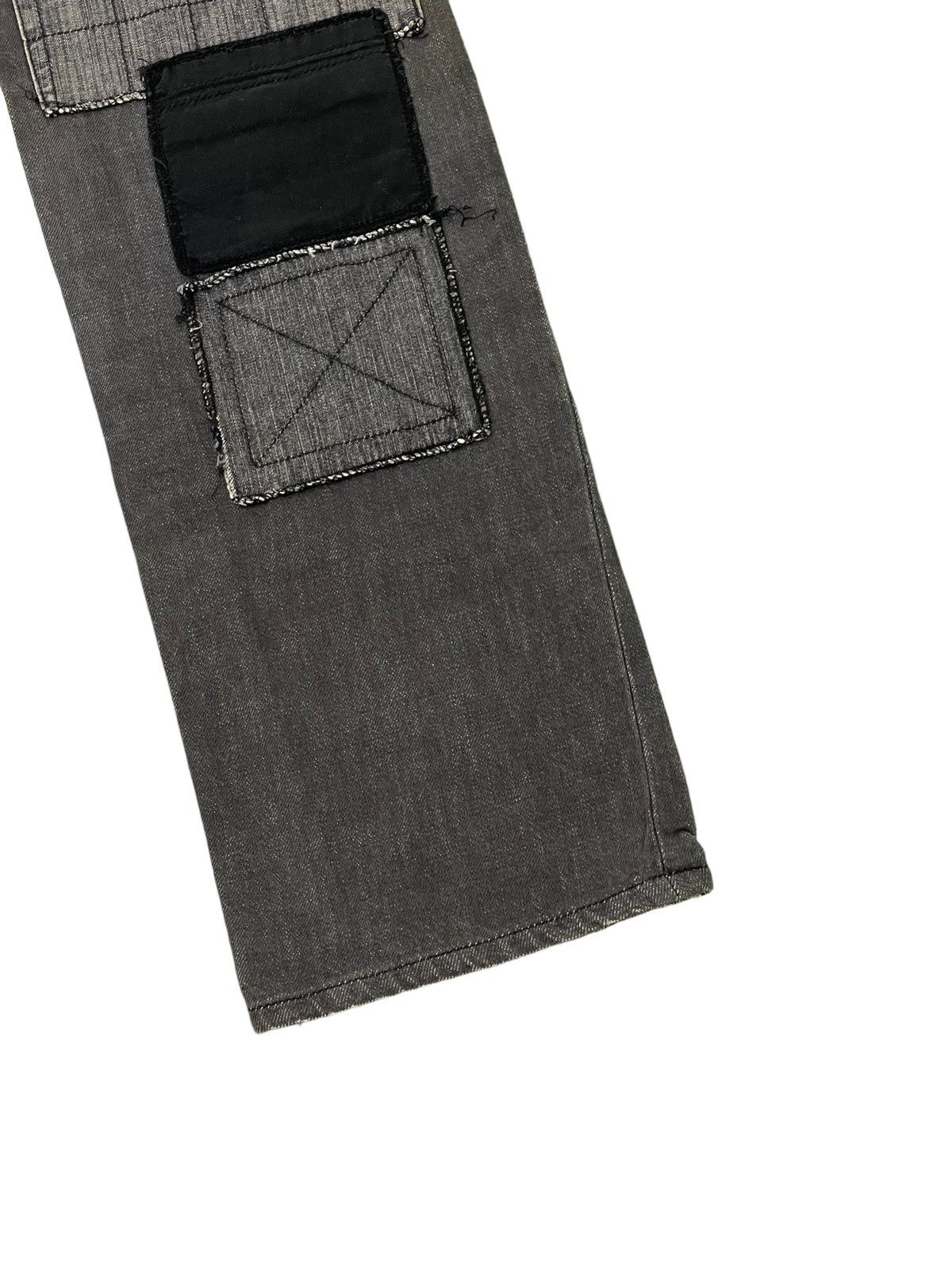 Japanese Brand Slim Jeans 2002 Neighborhood Patchwork Boro 2🟦7 Size US 34 / EU 50 - 4 Thumbnail