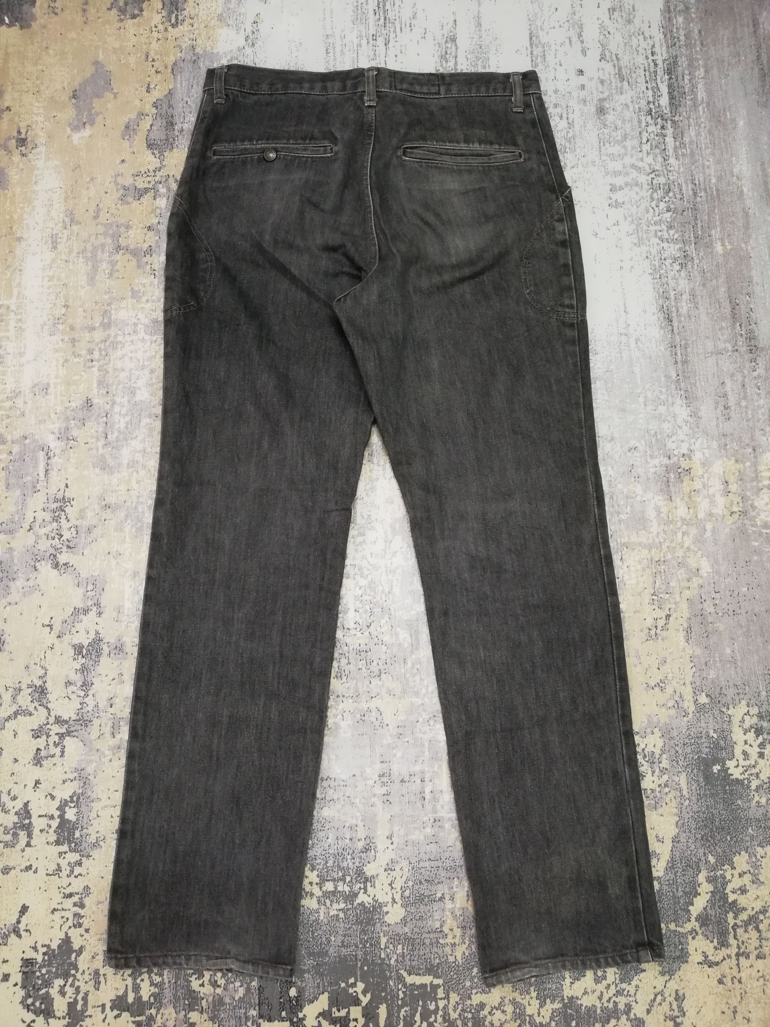 Japanese Brand Nepenthes Japan Black Wash Distressed Denim Jeans 33 Size US 33 - 2 Thumbnail