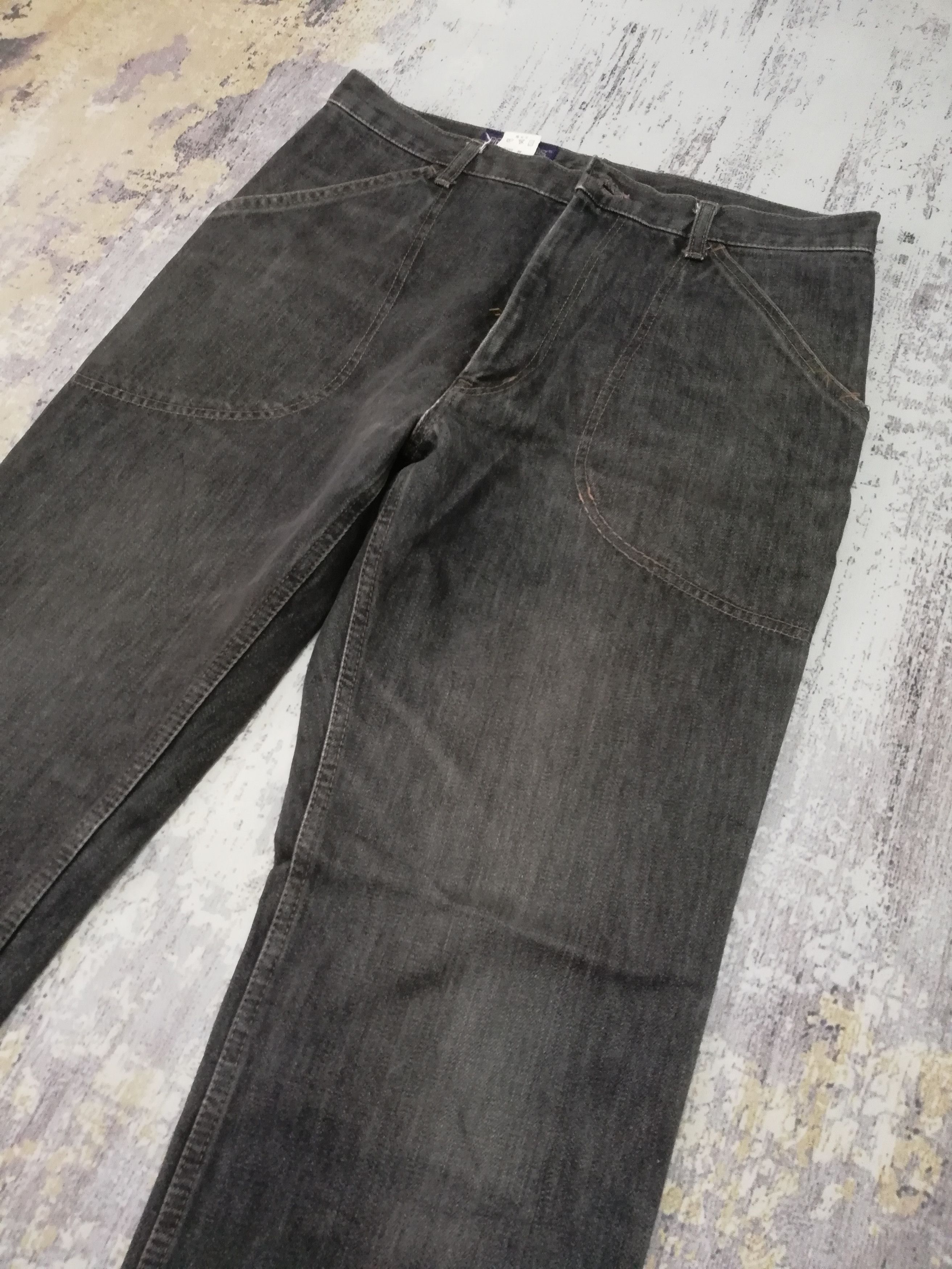Japanese Brand Nepenthes Japan Black Wash Distressed Denim Jeans 33 Size US 33 - 4 Thumbnail