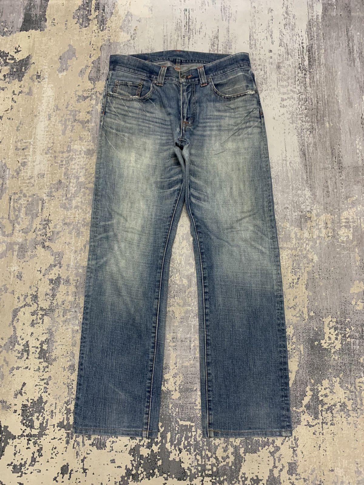 image of Distressed Denim x If Six Was Nine American College Fashion Glheart Distressed Jeans 32X30 in Blue