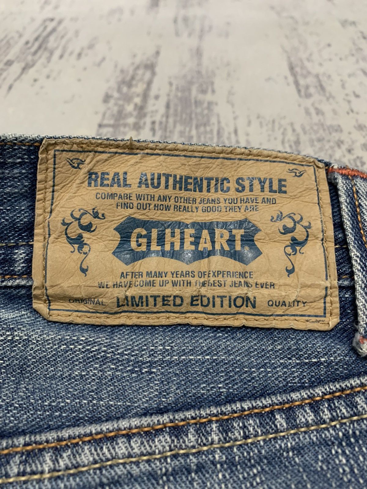Japanese Brand American College Fashion GLHEART Distressed Denim 32x30 Size US 32 / EU 48 - 14 Thumbnail