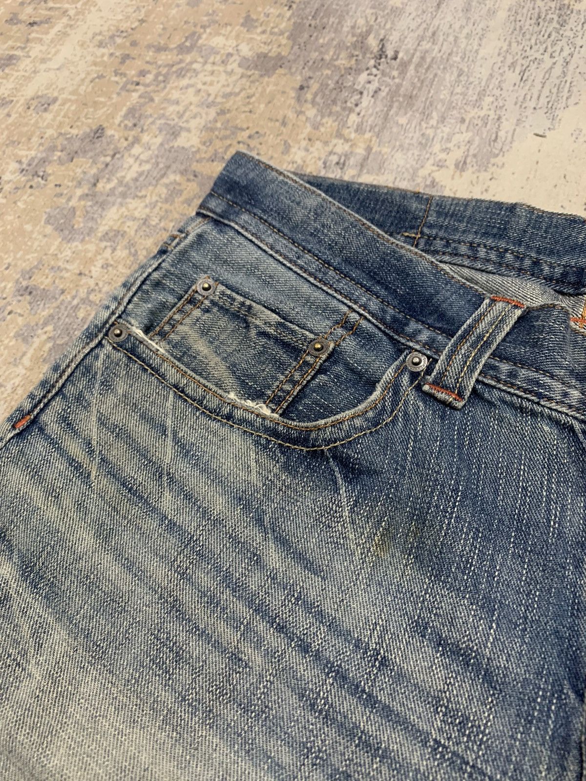 Japanese Brand American College Fashion GLHEART Distressed Denim 32x30 Size US 32 / EU 48 - 7 Thumbnail
