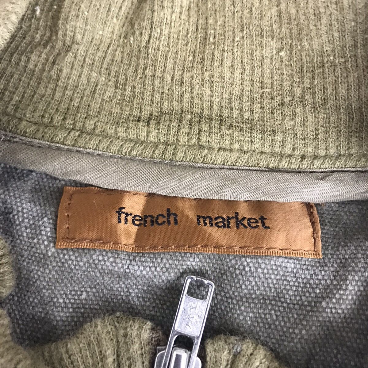 Vintage FRENCH MARKET Faded Design Khaki Bomber Jacket Size US M / EU 48-50 / 2 - 3 Thumbnail