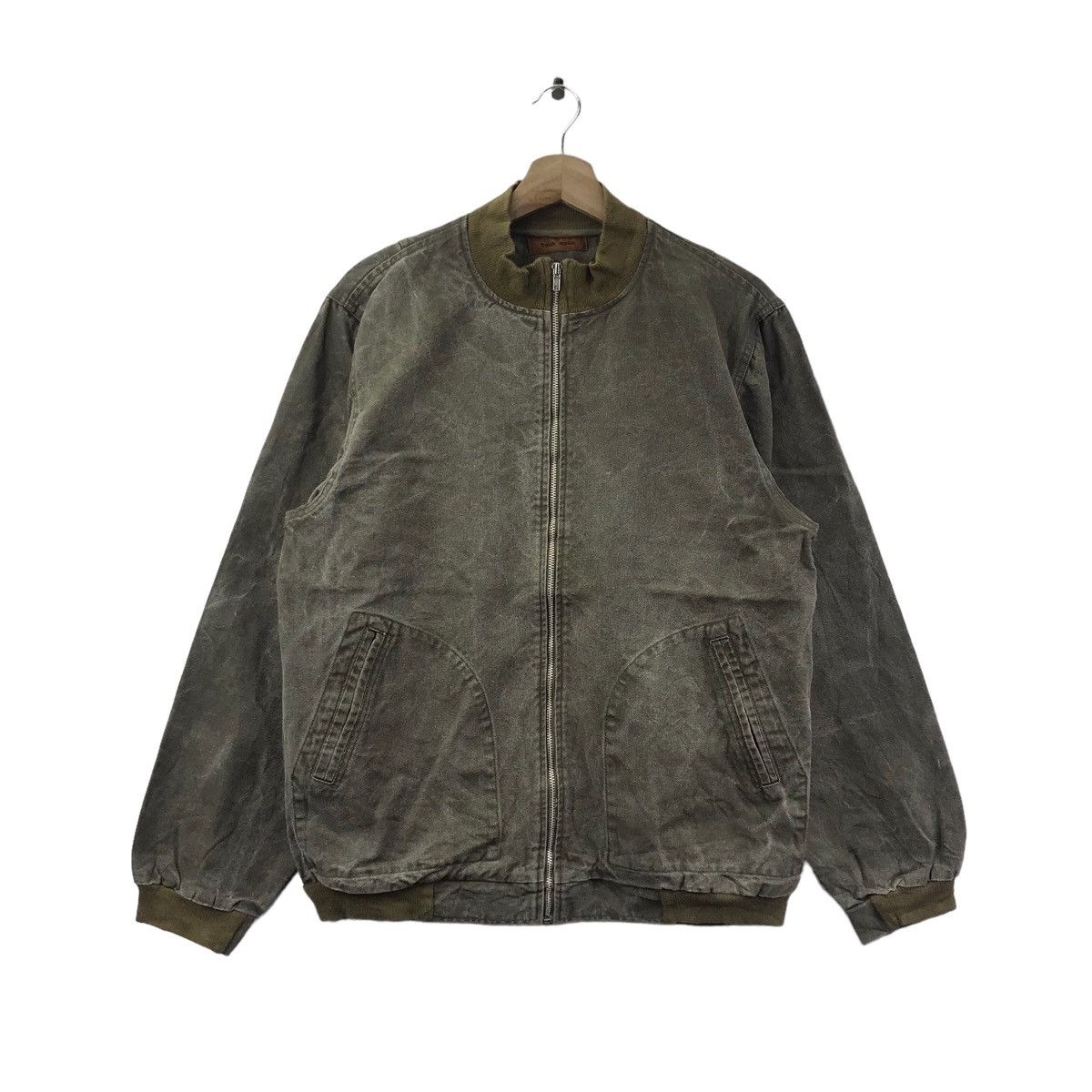 Vintage FRENCH MARKET Faded Design Khaki Bomber Jacket Size US M / EU 48-50 / 2 - 1 Thumbnail