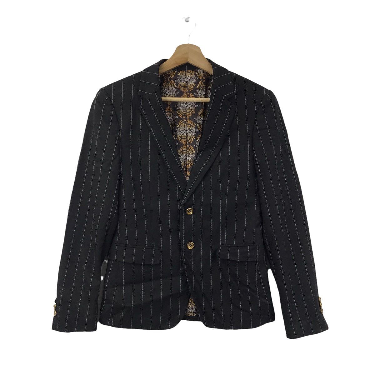 Vintage SLATL & DEAN Chacigo Trade Mark Stripes Black Blazer Coat Size US S / EU 44-46 / 1 - 1 Thumbnail