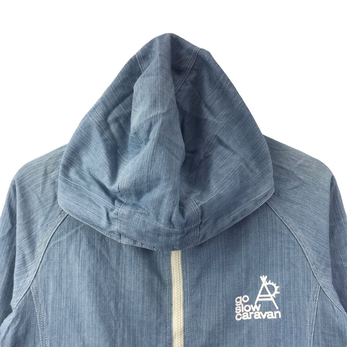go slow caravan GO SLOW CARAVAN Seven Seas JapaneseBrand Hooded Denim Jacket Size US S / EU 44-46 / 1 - 2 Thumbnail