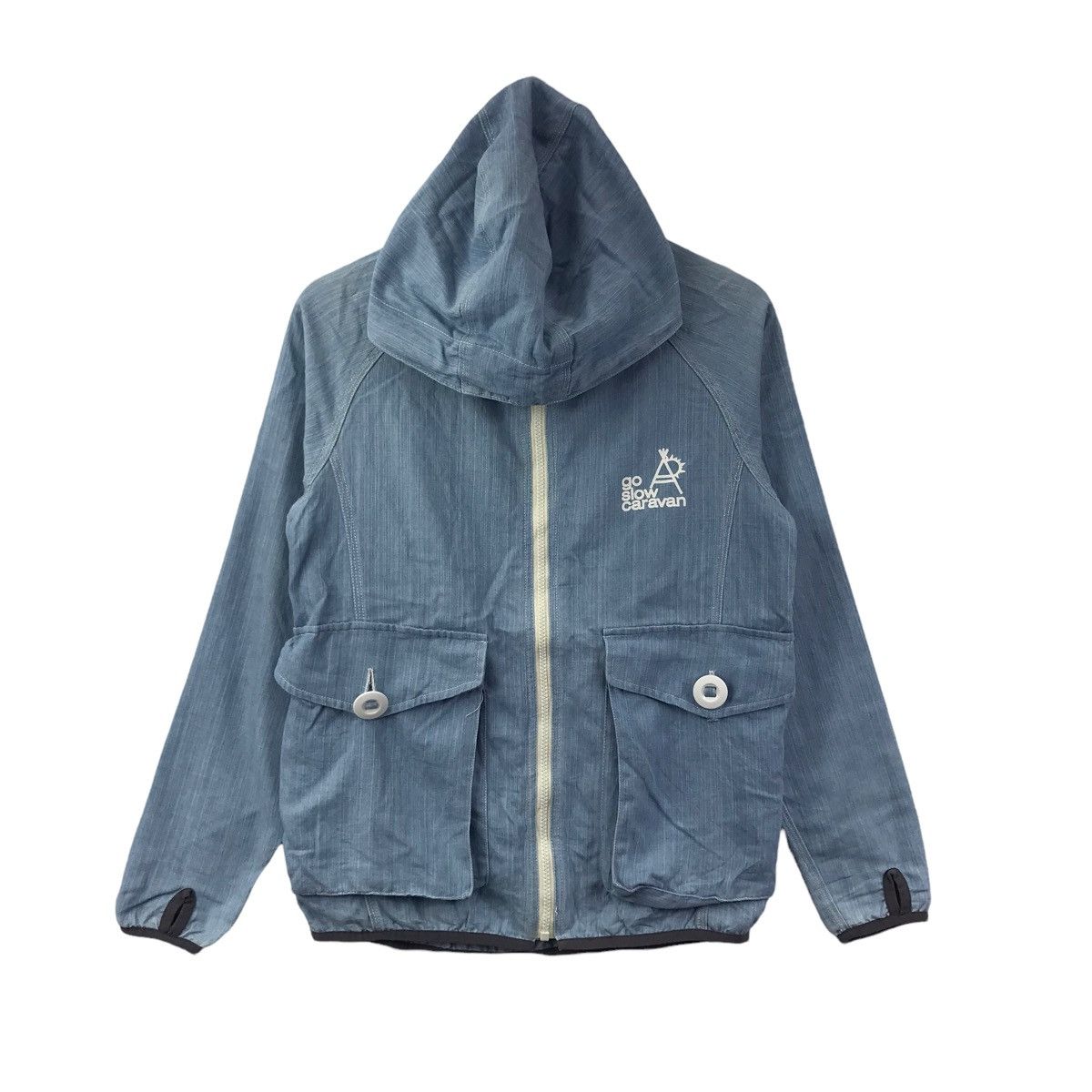 go slow caravan GO SLOW CARAVAN Seven Seas JapaneseBrand Hooded Denim Jacket Size US S / EU 44-46 / 1 - 1 Thumbnail