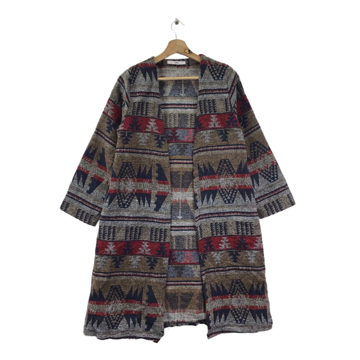 GRL Geomatric Navajo Aztec Native Cardigan Parka