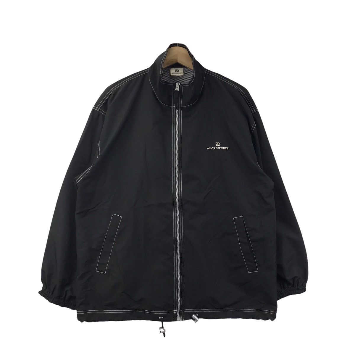 Asics ASICS DEPORTE Full Zipper Black Windbreaker Jacket Size US M / EU 48-50 / 2 - 1 Thumbnail